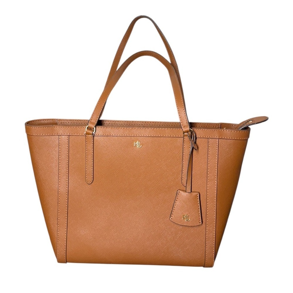 Lauren Ralph Lauren
Clare Cross Hatch Leather Slim Tan Brown Gold